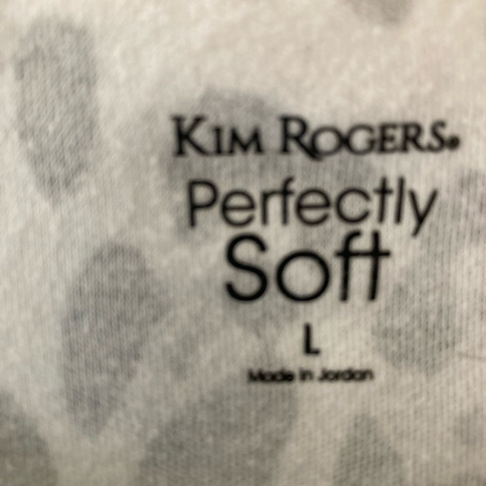 Kim Rogers perfectly soft part leopard part stripe women large tshirt - Picture 3 of 3